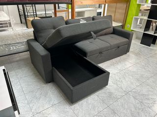 Sofá Chaise Longue Gris Cama