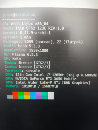 Portátil Gaming MSI i7 16GB 1TB RTX 3050