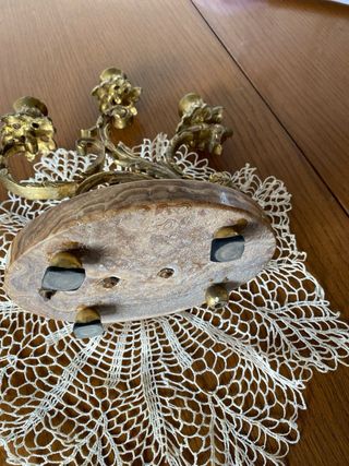 Candelabro Bronce y Mármol Antiguo