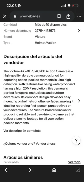 Cámara de Acción Victure AC820 + Accesorios