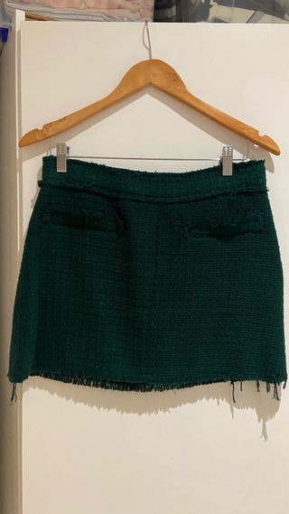 Falda paño Zara verde