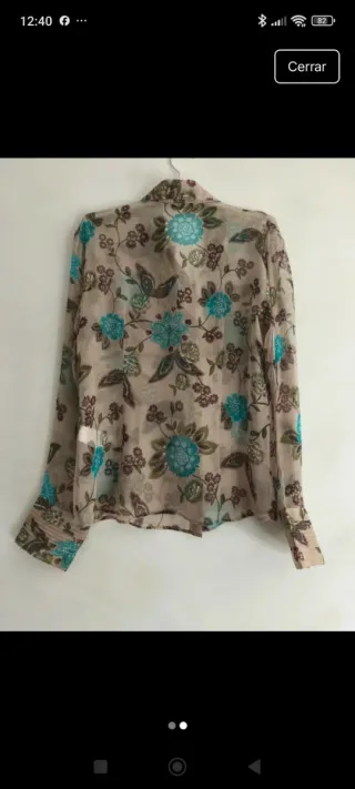 Camisa Massimo Dutti transparente floral