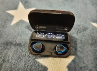 Auriculares Bluetooth Negros y carga movil