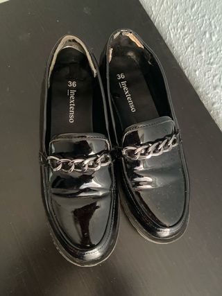 Zapatos negros talla 36 con cadena