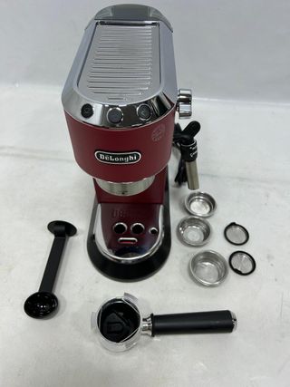 Cafetera DeLonghi Dedica Roja Acero Inox