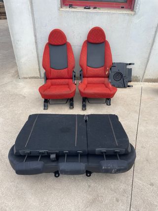 Asientos Smart Forfour Rojo y Negro