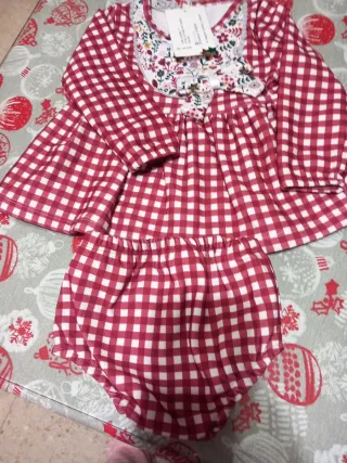 Conjunto bebé 12 meses vestido y braguita
