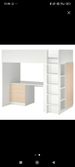 Cama litera modular con escritorio y armario