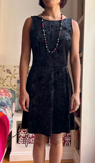 Vestido Negro Terciopelo Talla 38