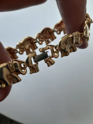 2 Pulseras Doradas Bisutería Elefantes