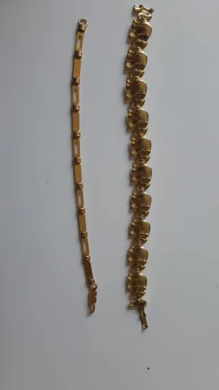2 Pulseras Doradas Bisutería Elefantes