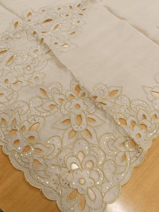 Manteleta Fallera Seda Bordado Oro 95cm