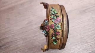 Antiguo joyero micromosaico floral