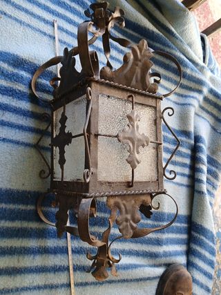 Gran Farol faro aplique techo antiguo forja hierro