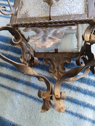 Gran Farol faro aplique techo antiguo forja hierro