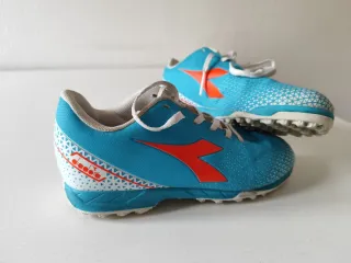 Botas de fútbol Diadora niño azul/naranja