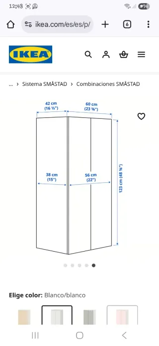 Armario infantil blanco SMÅSTAD
