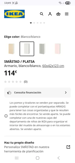 Armario infantil blanco SMÅSTAD