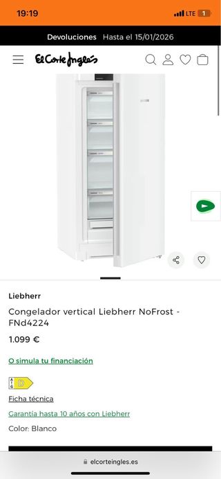 Congelador Liebherr NoFrost