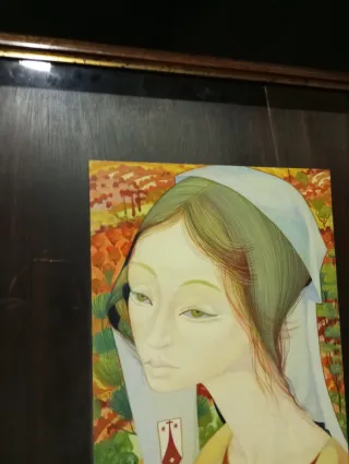 Jordi Aluma. Retrato femenino sobre tabla