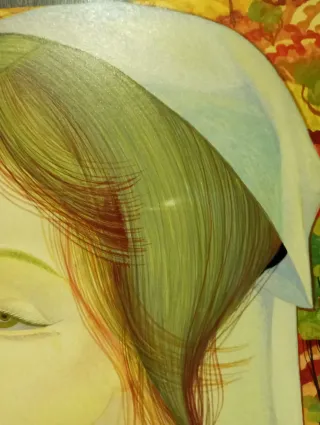 Jordi Aluma. Retrato femenino sobre tabla