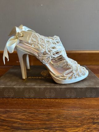 Zapatos encaje blanco Novia T39
