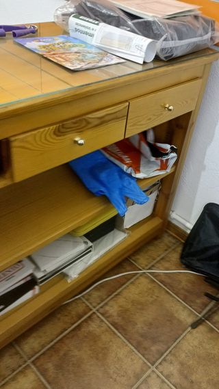 Mostrador Tienda Vintage Madera y Cristal