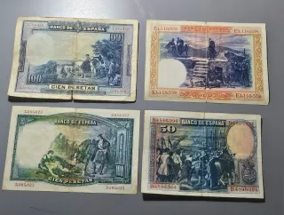Lote 4 Billetes II República Española