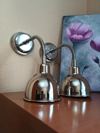 Pareja Flexos Industriales Vintage Metal