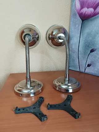Pareja Flexos Industriales Vintage Metal
