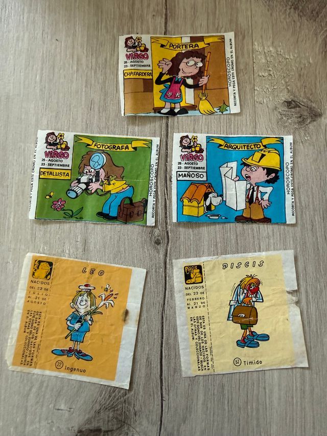 5 Cromos Horóscopo Fleer Chicle Niña