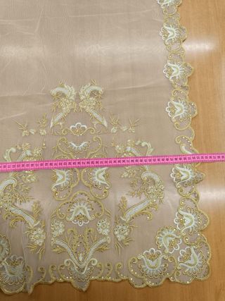 Manteleta Tul Bordado Marfil y Oro