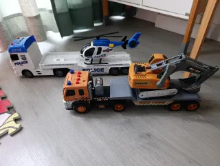 Lote Camiones Juguete Policía y Construcción