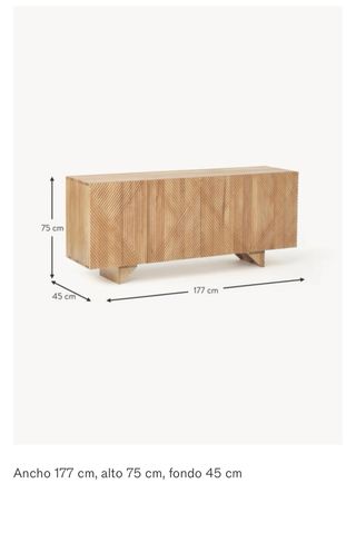 Aparador de madera maciza de mango