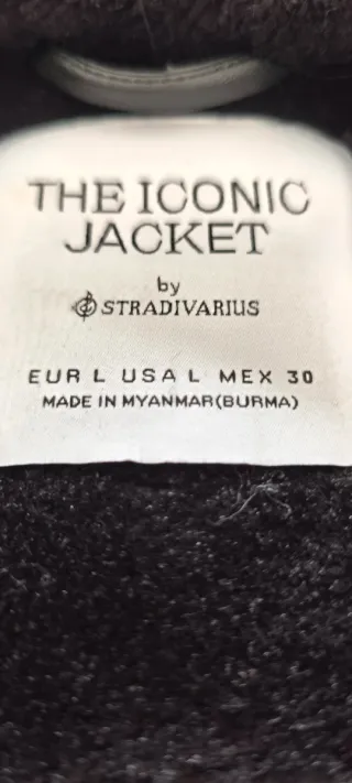 Cazadora efecto piel negra mujer