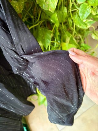 Camisa Zara Negra Rayas Finas Talla S