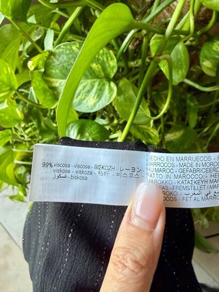 Camisa Zara Negra Rayas Finas Talla S