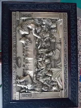 Cuadro La Santa Cena repujado metal