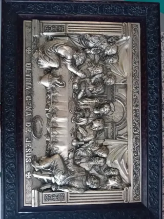Cuadro La Santa Cena repujado metal