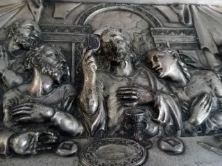 Cuadro La Santa Cena repujado metal