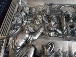 Cuadro La Santa Cena repujado metal