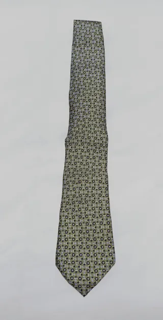 Corbata Hermés Seda Verde y Morado