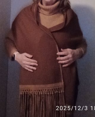 Stola lana e cachemire con frange