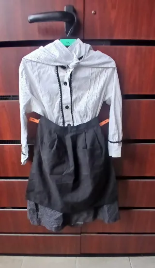 Traje de niña casero blanco y negro