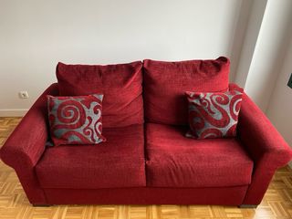 Sofá Cama Rojo y Gris
