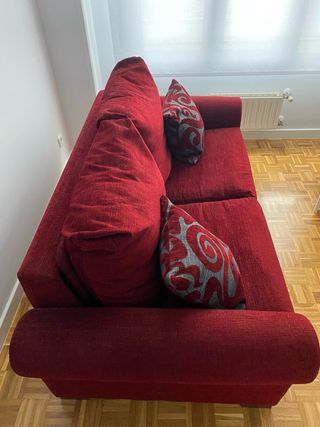 Sofá Cama Rojo y Gris