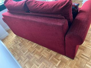 Sofá Cama Rojo y Gris