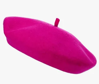 Boina de lana rosa fucsia