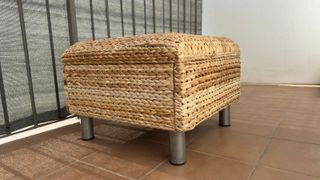 Puf/Taburete Mimbre y Metal