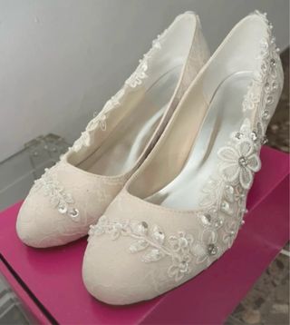 Zapatos de Novia Emily Bridal con Encaje Flores